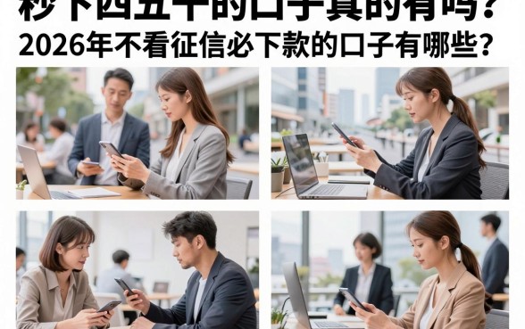 秒下四五千的口子真的有吗？2026年不看征信必下款的口子有哪些？