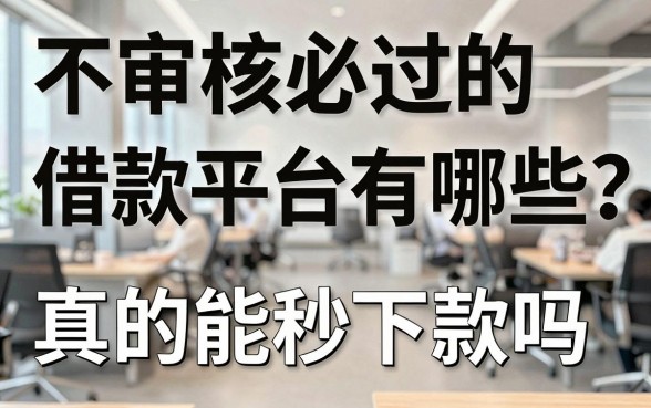 不审核必过的借款平台有哪些？真的能秒下款吗