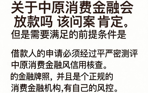 中原消费金融会下款吗？审核通过多久到账？