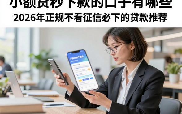 小额贷秒下款的口子有哪些，2026年正规不看征信必下的贷款推荐