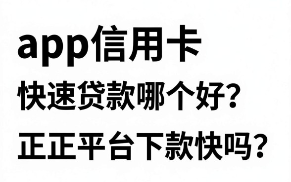 app信用卡快速贷款哪个好？正规平台下款快吗？