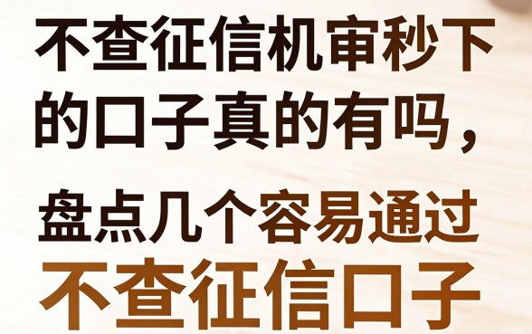 不查征信机审秒下的口子真的有吗，盘点几个容易通过的不查征信口子