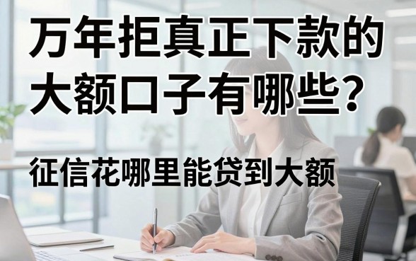 万年拒真正下款的大额口子有哪些？征信花哪里能贷到大额？