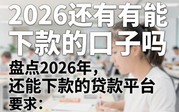 2026还有能下款的口子吗，盘点2026年还能下款的贷款平台