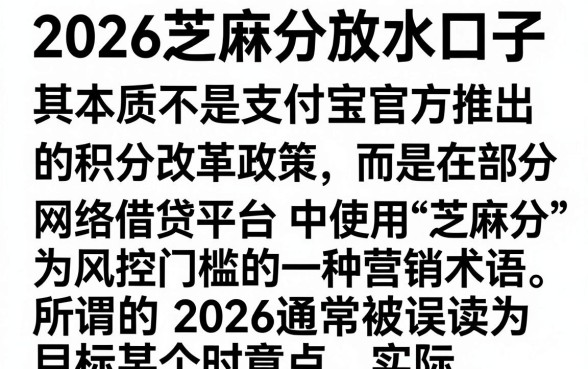2026芝麻分放水口子真的吗?哪里有靠谱的渠道推荐?