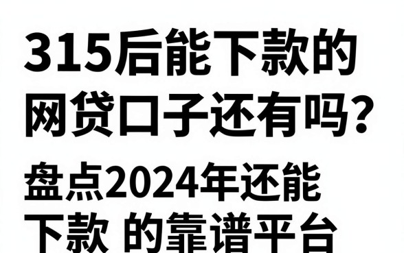 315后能下款的网贷口子还有吗？盘点2024年还能下款的靠谱平台