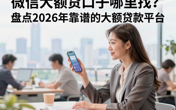 微信大额贷口子哪里找?盘点2026年靠谱的大额贷款平台