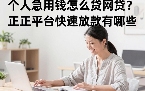 个人急用钱怎么贷网贷？正规平台快速放款有哪些