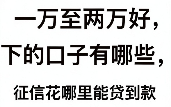 一万至两万好下的口子有哪些，征信花哪里能贷到款