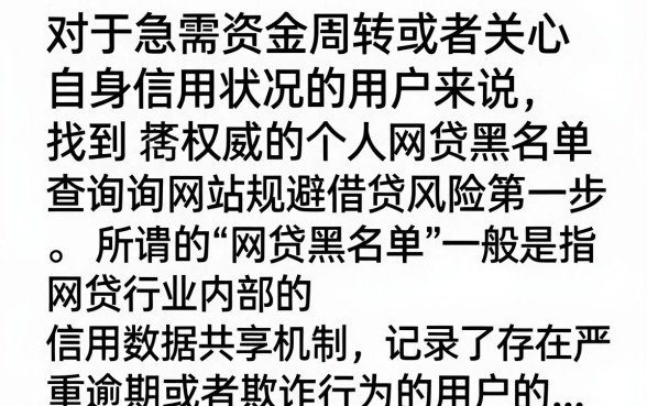 个人网贷黑名单查询网站有哪些，哪里可以查询个人网贷黑名单？