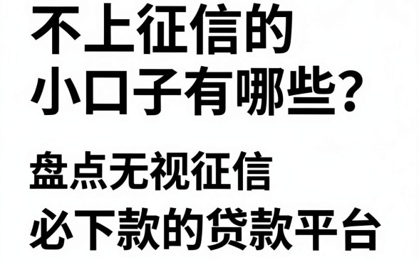 不上征信的小口子有哪些？盘点无视征信必下款的贷款平台