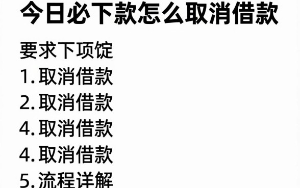 今日必下款怎么取消借款，取消借款流程详解