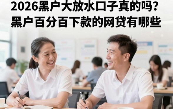2026黑户大放水口子真的吗？黑户百分百下款的网贷有哪些