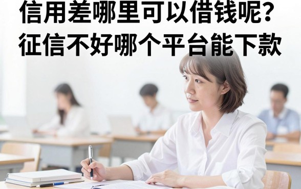 信用差哪里可以借钱呢？征信不好哪个平台能下款