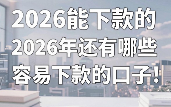 2026能下款的口子分享，2026年还有哪些容易下款的口子？