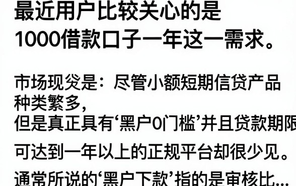 1000借款口子1年有哪些,哪款容易下款利息低