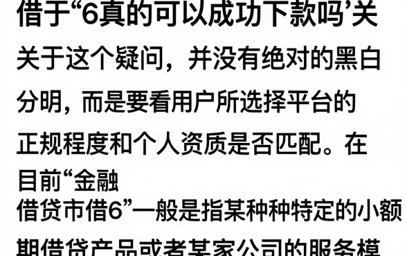 借6真的能成功下款吗，借6正规靠谱容易通过吗