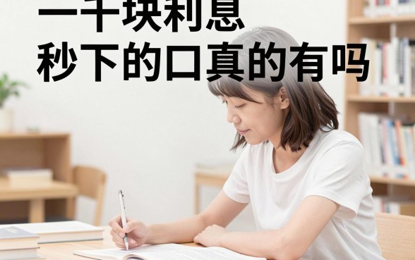 一千块利息低秒下的口子真的有吗，哪里能找到靠谱的借款平台