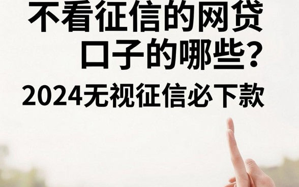 不看征信的网贷口子的哪些?2024无视征信必下款的贷款平台推荐