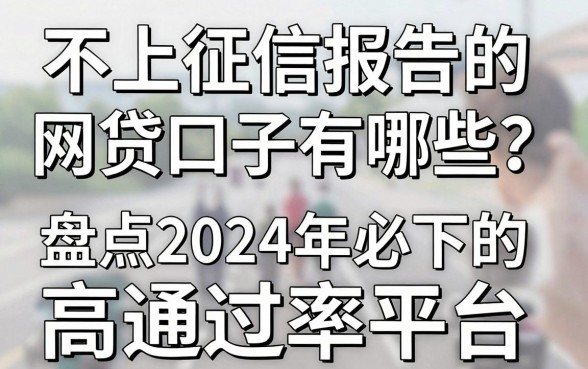 不上征信报告的网贷口子有哪些？盘点2024年必下的高通过率平台