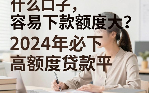 什么口子容易下款额度大？揭秘2024年必下的高额度贷款平台