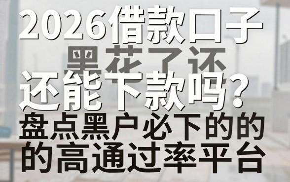 2026借款口子黑花了还能下款吗？盘点黑户必下的高通过率平台