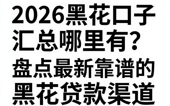 2026黑花口子汇总哪里有?盘点最新靠谱的黑花贷款渠道