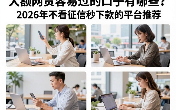 大额网贷容易过的口子有哪些？2026年不看征信秒下款的平台推荐
