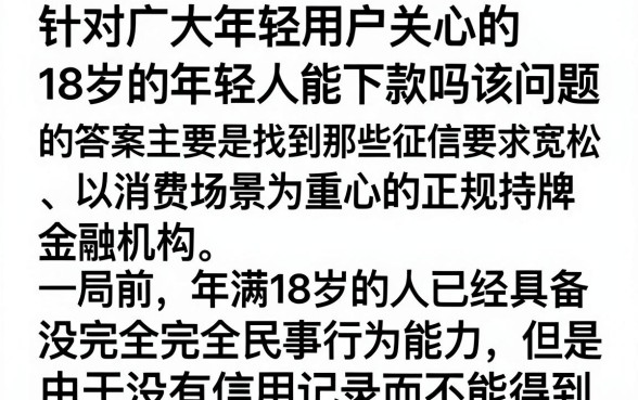 18岁什么口子能下款，有哪些正规贷款平台容易通过？