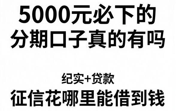 5000元必下的分期口子真的有吗，征信花哪里能借到钱
