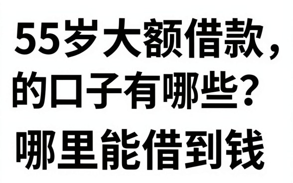 55岁大额借款的口子有哪些?哪里能借到钱
