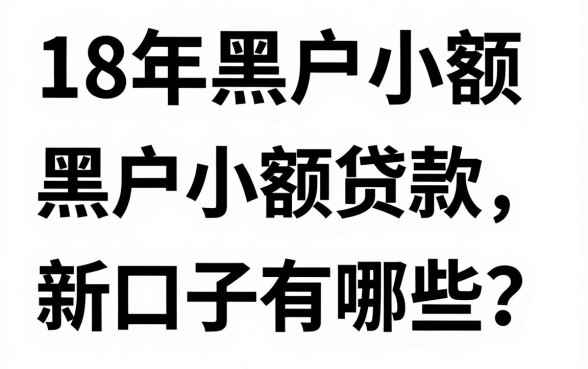 18年黑户小额贷款新口子有哪些?黑户小额贷款哪里能下款
