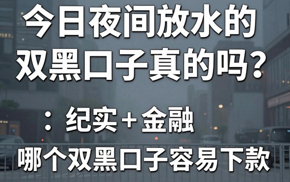 今日夜间放水的双黑口子真的吗？哪个双黑口子容易下款？