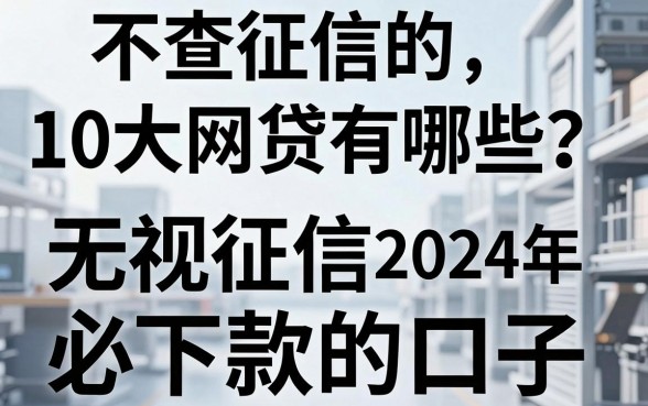 不查征信的10大网贷有哪些?盘点2024年无视征信必下款的口子