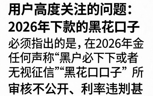 2026年下款的黑花口子真的有吗？盘点2026年黑户口子必下款推荐