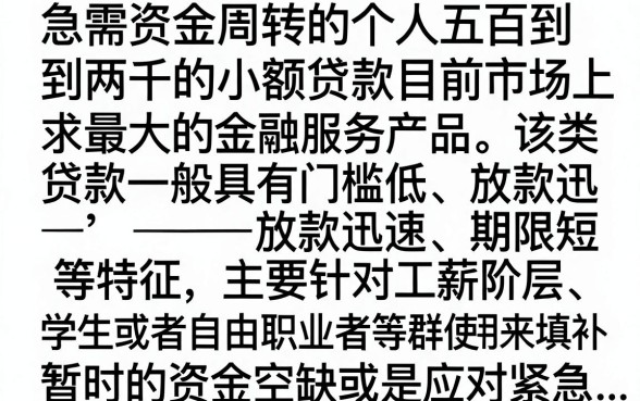 五百到两千的小额贷款好申请吗，哪个平台容易通过秒下款