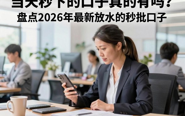 当天秒下的口子真的有吗？盘点2026年最新放水的秒批口子