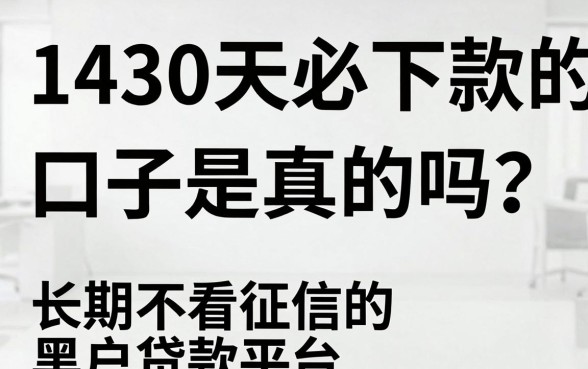 1430天必下款的口子是真的吗？揭秘长期不看征信的黑户贷款平台
