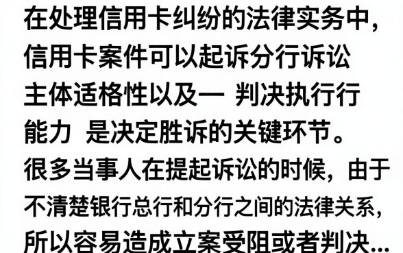 信用卡案件应该起诉分行吗？起诉银行分行有什么法律依据