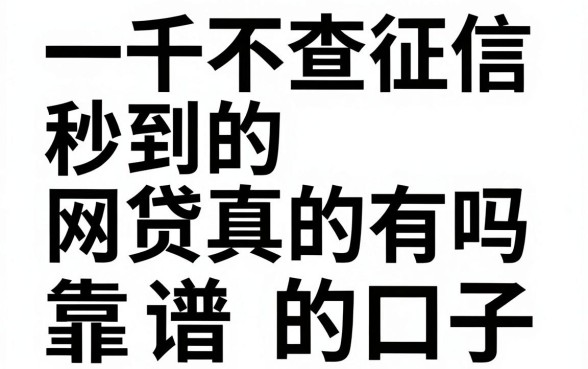一千不查征信秒到的网贷真的有吗，哪里能借到靠谱的口子