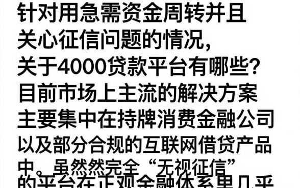 4000贷款平台有哪些?正规靠谱的借款平台推荐