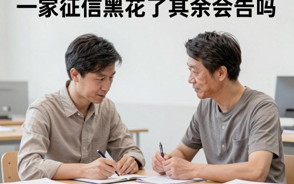 一家征信黑花了其余会告吗，夫妻另一方会被起诉吗