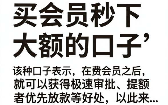买会员秒下大额的口子真的有吗,哪里能找到靠谱的渠道
