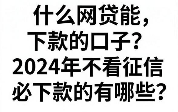 什么网贷能下款的口子,2024年不看征信必下款的有哪些?