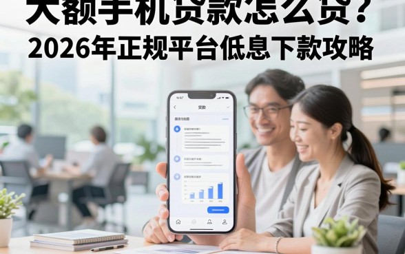 大额手机贷款怎么贷?2026年正规平台低息下款攻略