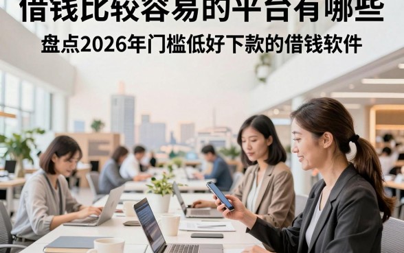 借钱比较容易的平台有哪些,盘点2026年门槛低好下款的借钱软件