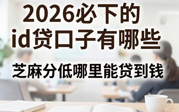 2026必下的id贷口子有哪些，芝麻分低哪里能贷到钱