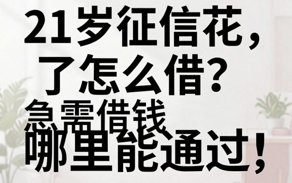 21岁征信花了怎么借?急需借钱哪里能通过