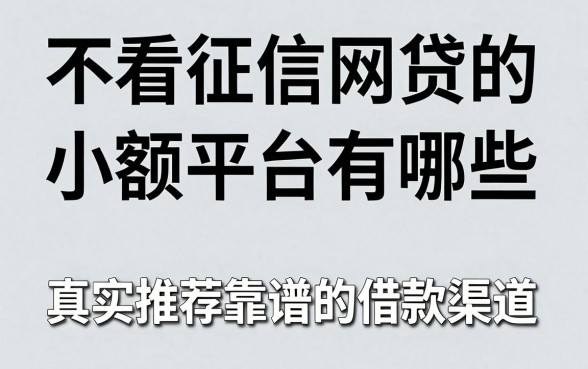 不看征信网贷的小额平台有哪些,真实推荐靠谱的借款渠道