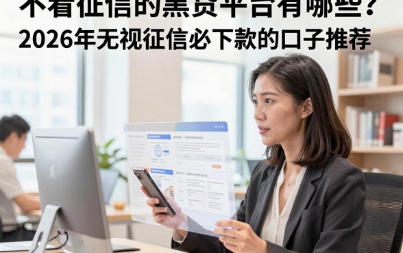 不看征信的黑贷平台有哪些?2026年无视征信必下款的口子推荐